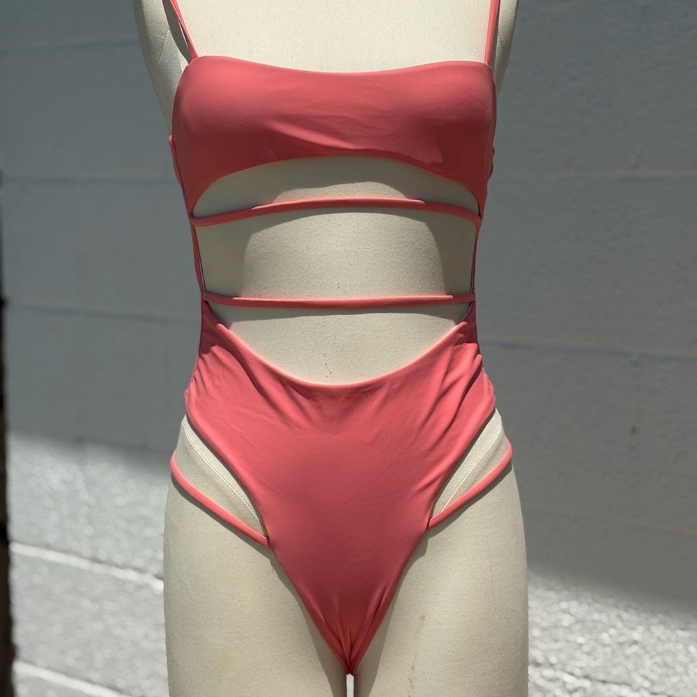 Women's Pink Cutout Swimsuit